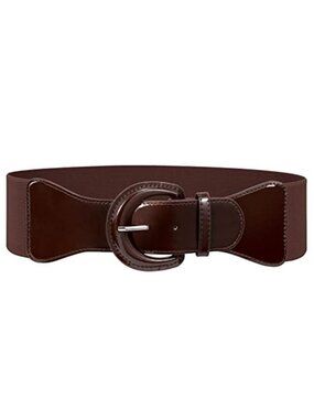 Vintage Wide Waist Belt Elastic Stretch Dress Belt Retro Chunky Buckle